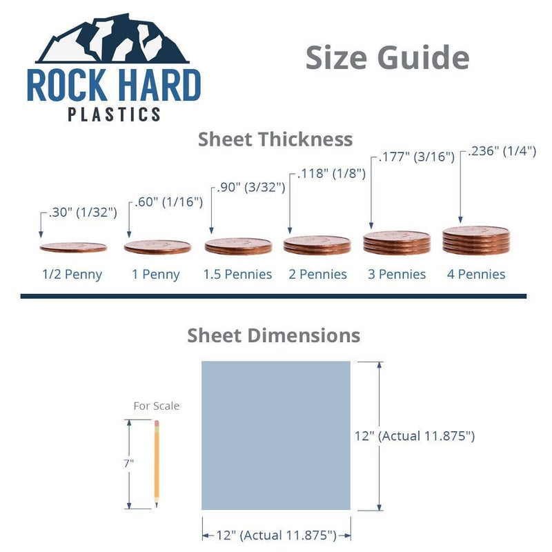 2FY2SW Rock Hard Plastics - 12" x 12" Black Acrylic Sheet Lucite Plexiglass (Actual Size 11.875" x 11.875" - .118" (1/8") - Image 4